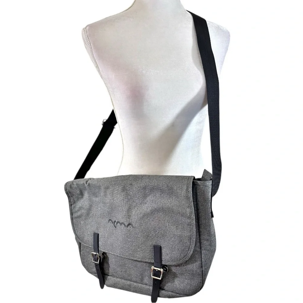 Gray and Black Urban Messenger Bag with Adjustable Strap